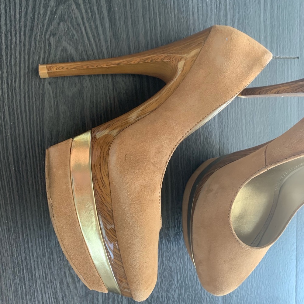 Platform tan high heels